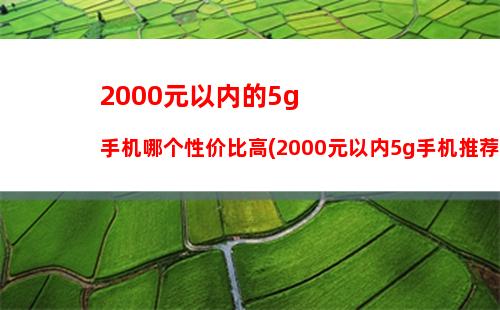 000元以内的5g手机哪个性价比高(2000元以内5g手机推荐)"