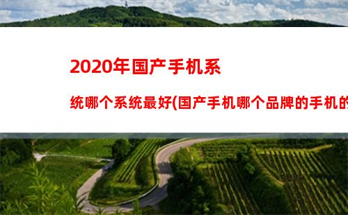 020年国产手机系统哪个系统最好(国产手机哪个品牌的手机的系统好用)"