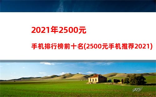 021年2500元手机排行榜前十名(2500元手机推荐2021)"