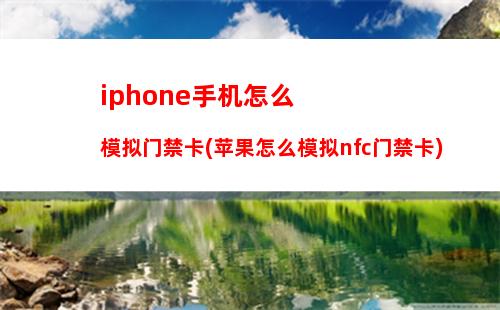 iphone手机怎么模拟门禁卡(苹果怎么模拟nfc门禁卡)