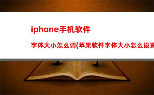 iphone手机软件字体大小怎么调(苹果软件字体大小怎么设置在哪)