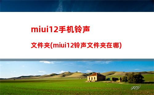 miui12手机铃声文件夹(miui12铃声文件夹在哪)
