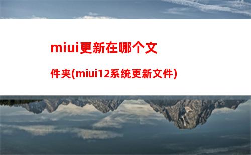 miui更新在哪个文件夹(miui12系统更新文件)