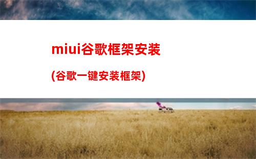 miui谷歌框架安装(谷歌一键安装框架)