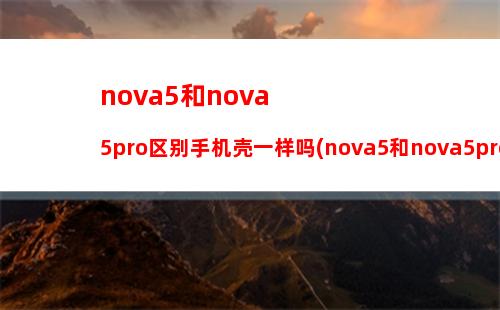 nova5和nova5pro区别手机壳一样吗(nova5和nova5pro区别屏幕)