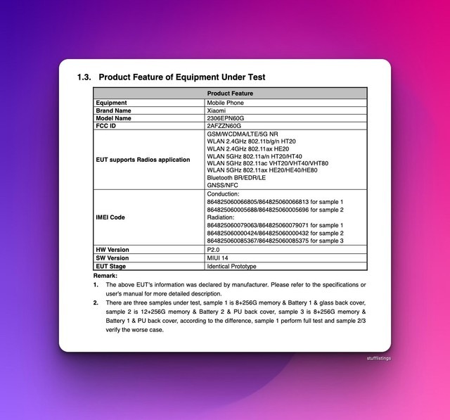 小米13T海外机型通过FCC认证，关键规格曝光