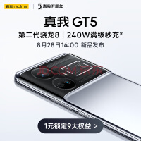 realme 真我GT5 性能无双 8月28日14:00新机发布 敬请期待