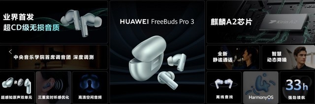 麒麟A2芯片加持！华为FreeBuds Pro 3旗舰**正式发布
