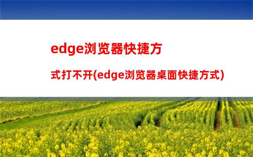 edge浏览器快捷方式打不开(edge浏览器桌面快捷方式)