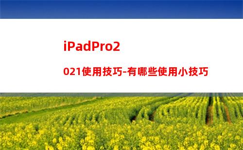 iPadPro2021使用技巧-有哪些使用小技巧