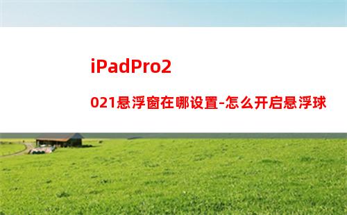 iPadPro2021悬浮窗在哪设置-怎么开启悬浮球