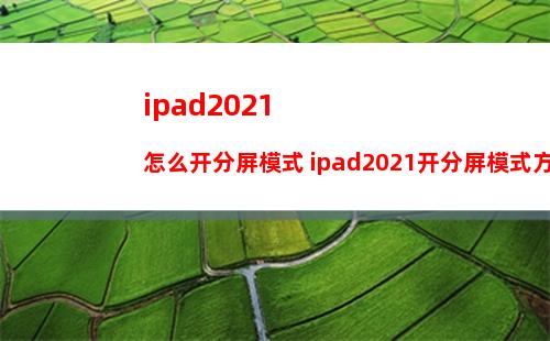 ipad2021怎么开分屏模式 ipad2021开分屏模式方法