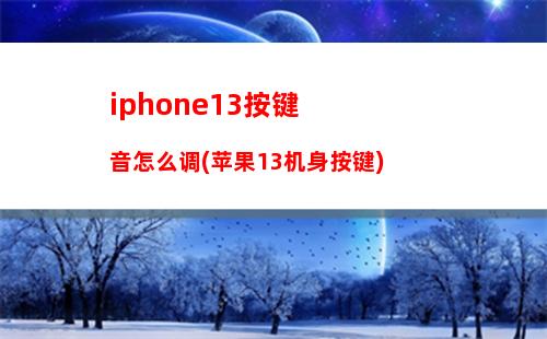 iphone13按键音怎么调(苹果13机身按键)