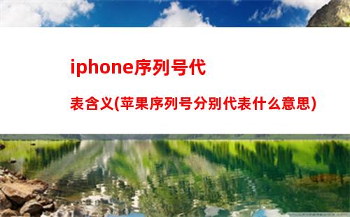 iphone序列号代表含义(苹果序列号分别代表什么意思)