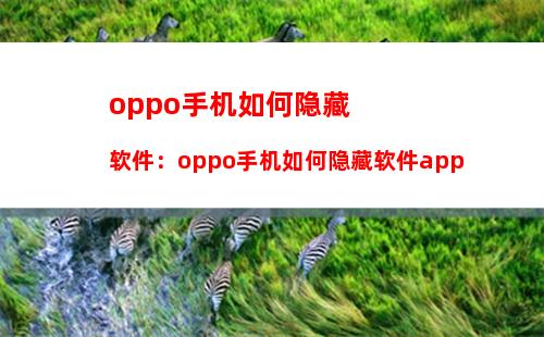 oppo手机如何隐藏软件：oppo手机如何隐藏软件app