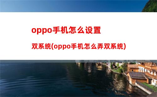 oppo手机怎么设置双系统(oppo手机怎么弄双系统)