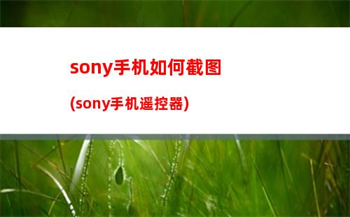 sony手机如何截图(sony手机遥控器)