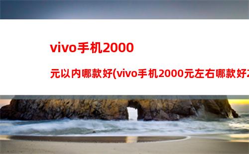 vivo手机2000元以内哪款好(vivo手机2000元左右哪款好2021年)