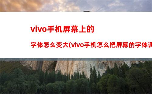 vivo手机屏幕上的字体怎么变大(vivo手机怎么把屏幕的字体调大)