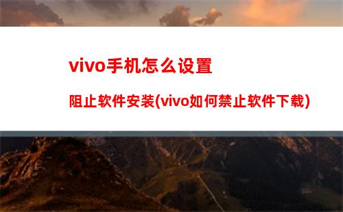 vivo手机怎么设置阻止软件安装(vivo如何禁止软件下载)