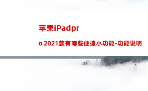 苹果iPadpro 2021款有哪些便捷小功能-功能说明